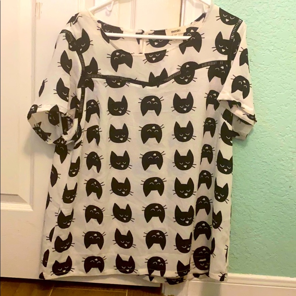 XL Lace Black Cat Blouse